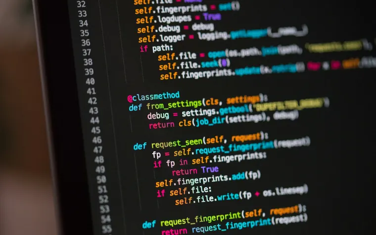 Pantalla mostrando código fuente con resaltado de sintaxis